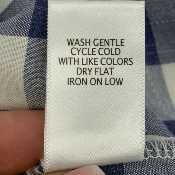 Nom Maternity‎ Provence Blue White Gingham Plaid Button Front Nursing Top Medium - Picture 8 of 8